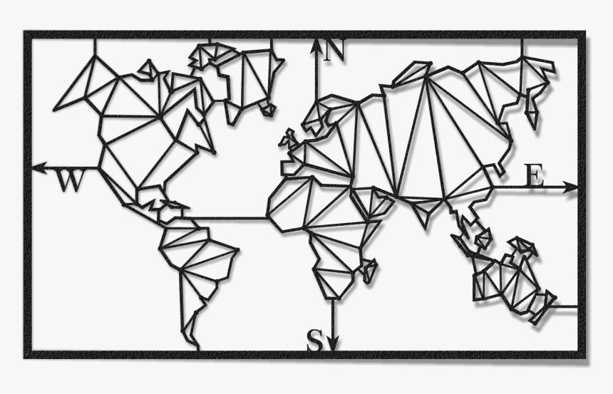 Orientation World Map - Origami World Wall Decor, HD Png Download, Free Download