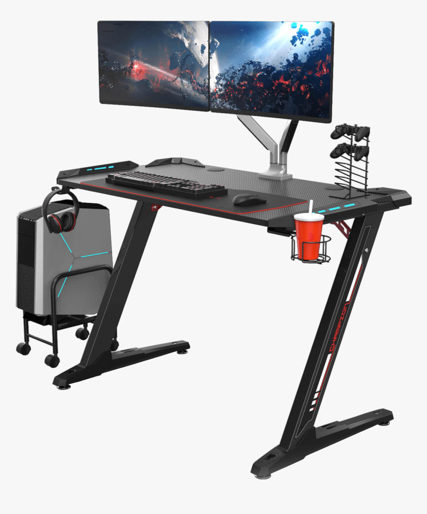 Eureka Z1-s Gaming Desk In Use - Eureka Ergonomic Z1 S Gaming Desk, HD Png Download, Free Download