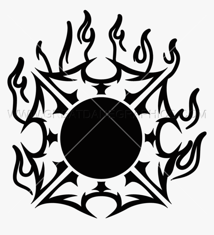 Fire Maltese Cross - Maltese Cross With Flames, HD Png Download, Free Download