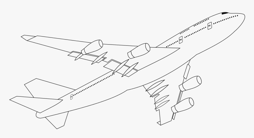 747 400 Boeing 747 Drawing Plane, HD Png Download, Free Download