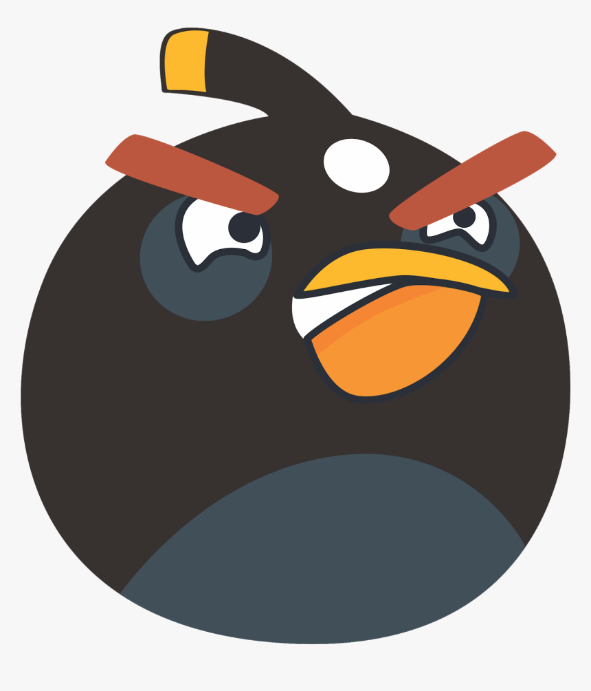 Angry Birds, Angrybirds, Angrybird Cartoon, Cartoon, - Black Angry Bird Png, Transparent Png, Free Download