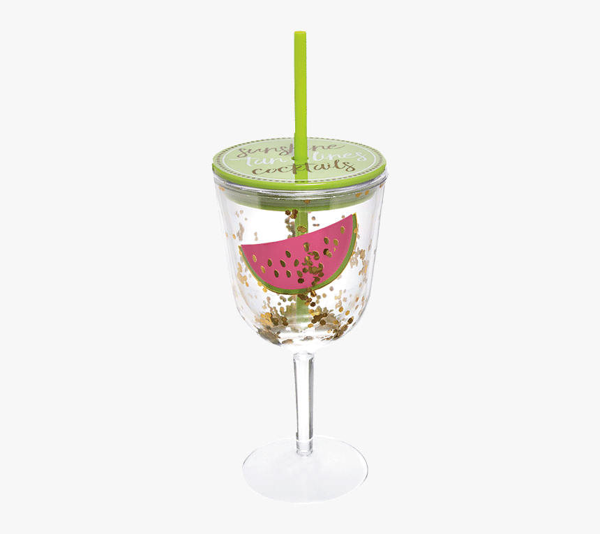 Slant Watermelon Confetti Wine Gls - Champagne Stemware, HD Png Download, Free Download