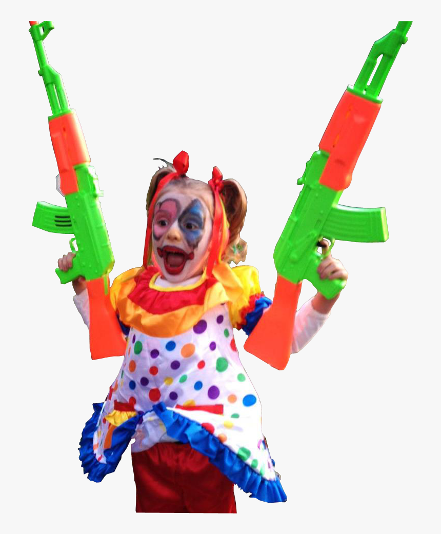 Girl Clown Png - Clown Girl With Toy Guns, Transparent Png, Free Download