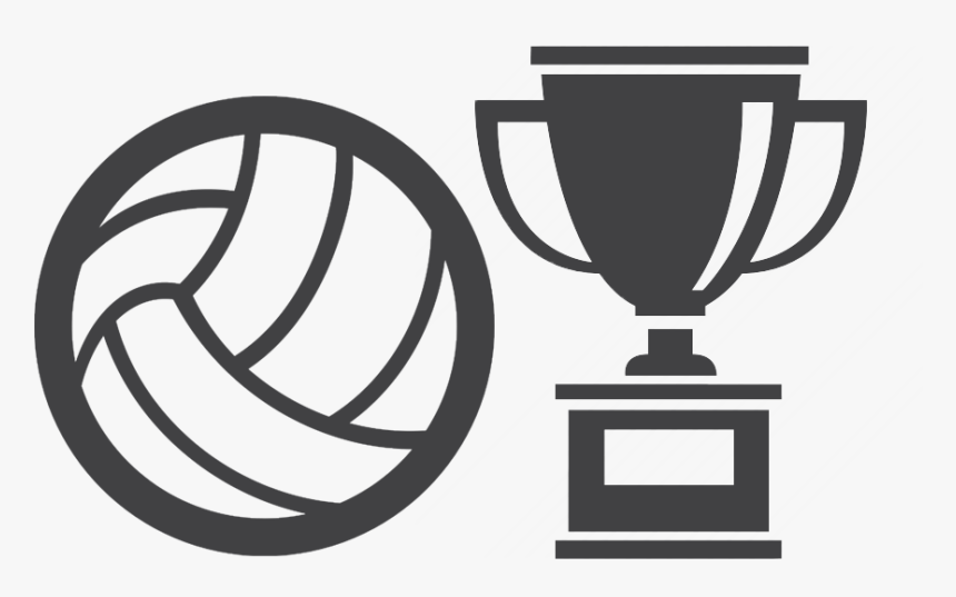 Volleyball Heart Clipart Image Black And White Download - Black Trophy Icon Png, Transparent Png, Free Download