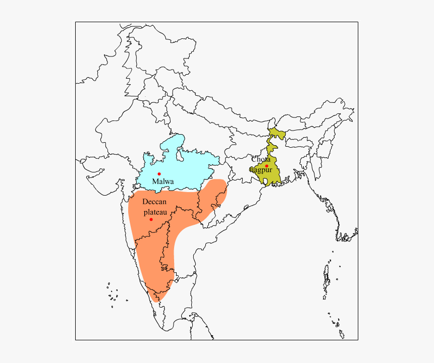 Chota Nagpur Plateau On Political Map Of India, HD Png Download, Free Download
