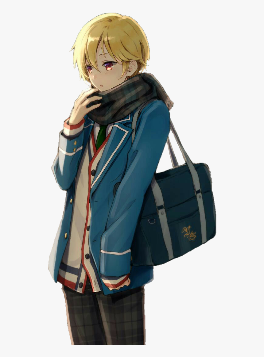 Scarf Ugly Heart By - Short Blonde Hair Anime Boy, HD Png Download, Free Download