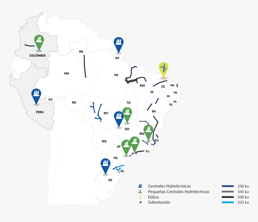 Localização Das Usinas Elétricas No Mapa Do Brasil, HD Png Download, Free Download