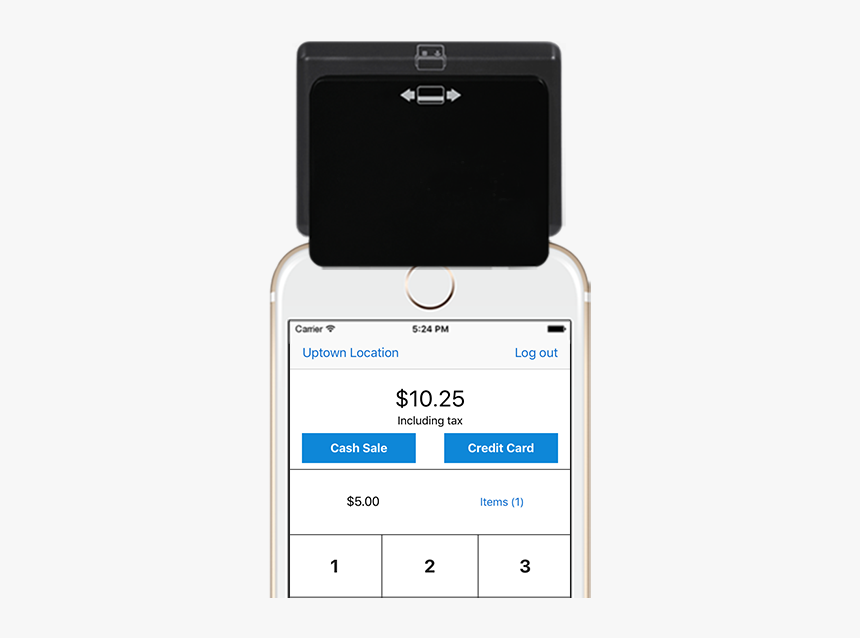 Iphone And Credit Card Reader - Credit Card Mobile Reader Png, Transparent Png, Free Download