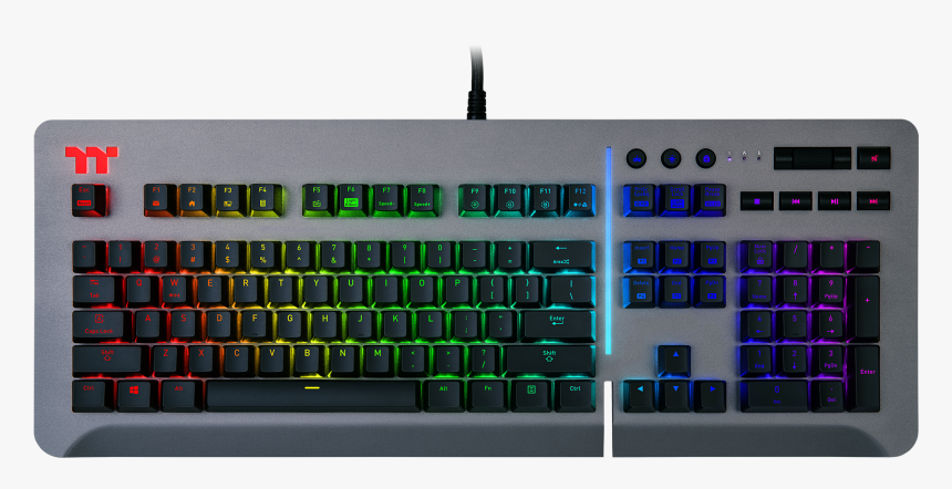 Thermaltake Level 20 Rgb Keyboard Front - Thermaltake Level 20 Rgb Gaming Keyboard, HD Png Download, Free Download