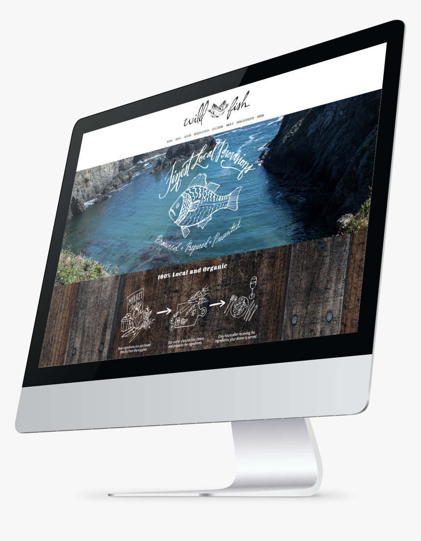Designed As A Responsive Site, The New Wild Fish Website - Mockup Computer, HD Png Download, Free Download