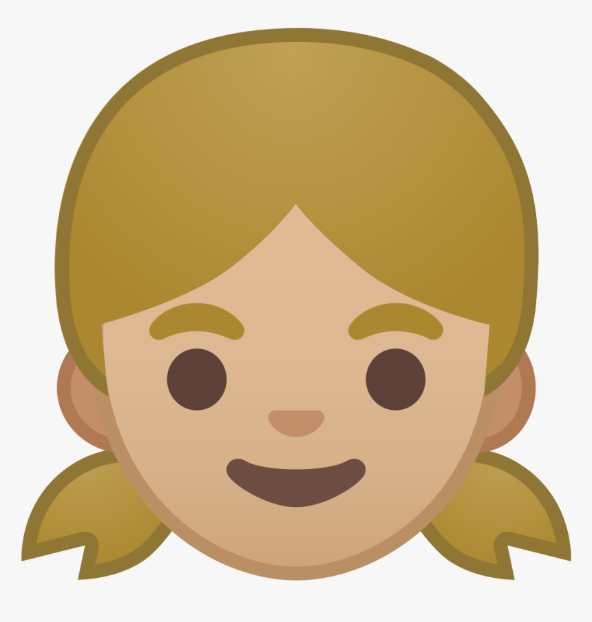 Girl Medium Light Skin Tone Icon - Girl Emoji, HD Png Download, Free Download