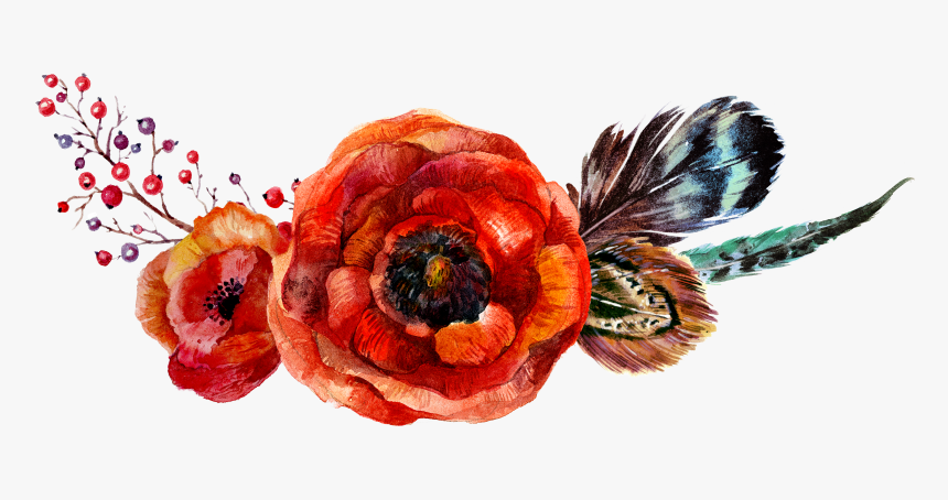 Poppy Flowers Flower Watercolor - Red Watercolor Flowers Png, Transparent Png, Free Download