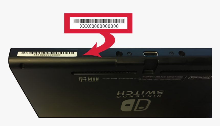 Visual For Serial Location On The Bottom Of Console - Switch V2 Serial Number, HD Png Download, Free Download