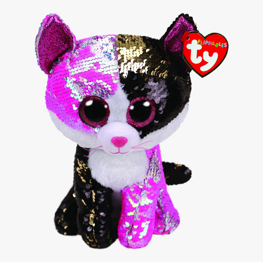 Malibu The Pink & Black Cat Medium Flippable"
 Title="malibu - Beanie Boo Sequin Cat, HD Png Download, Free Download