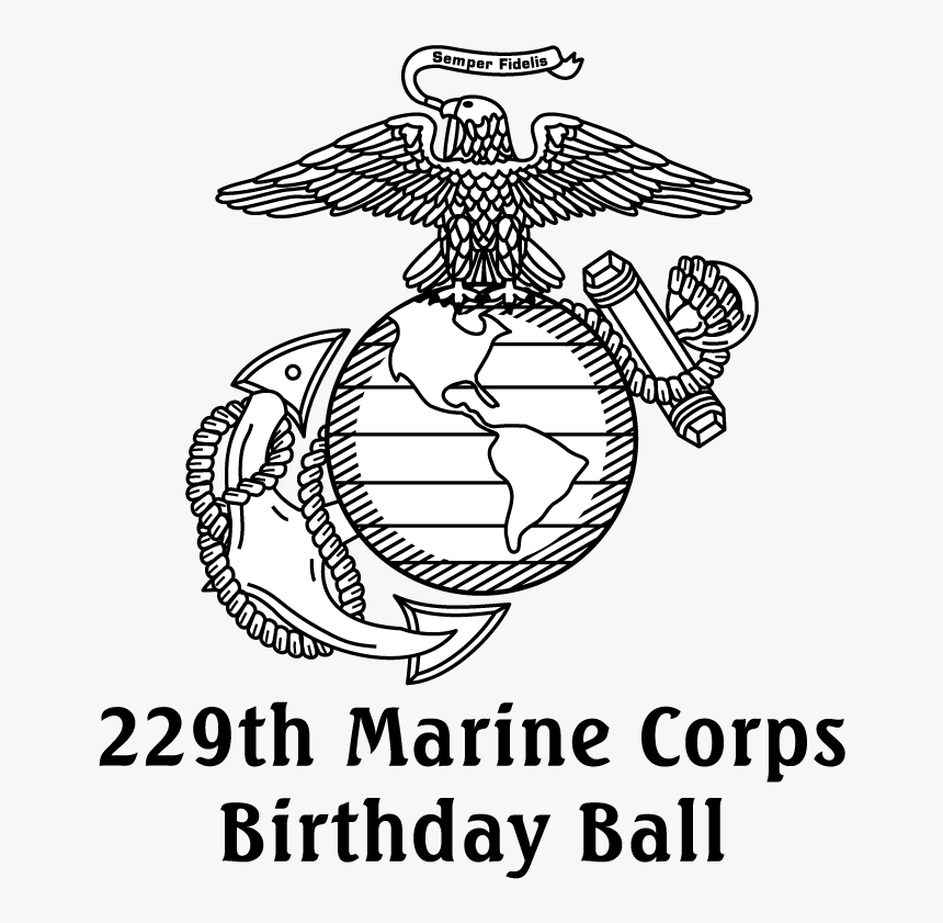 Usmc Drawing Semper Fidelis - Eagle Globe And Anchor, HD Png Download, Free Download