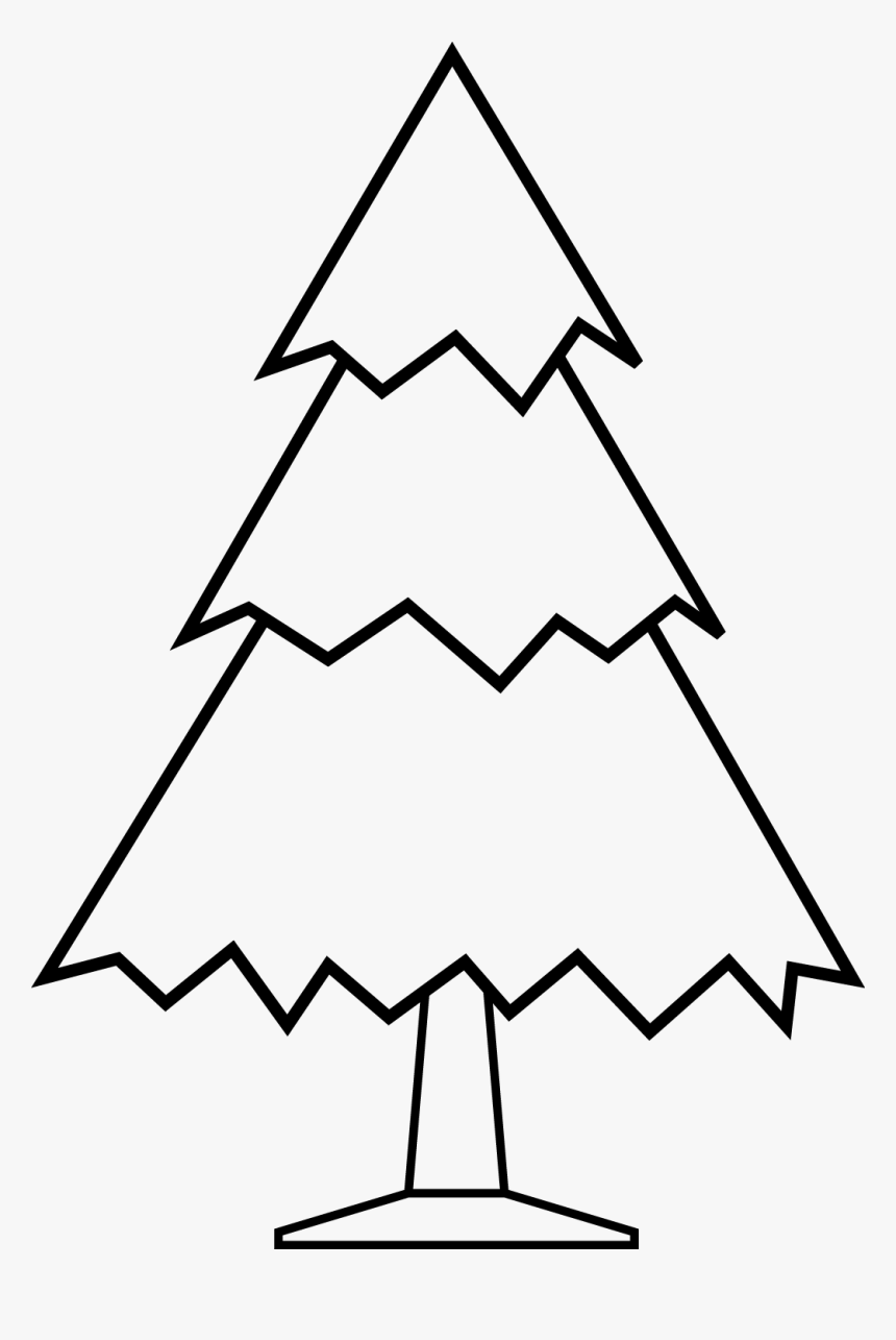Simple Christmas Tree Free Digital Stamp - Simple Christmas Tree Clipart, HD Png Download, Free Download