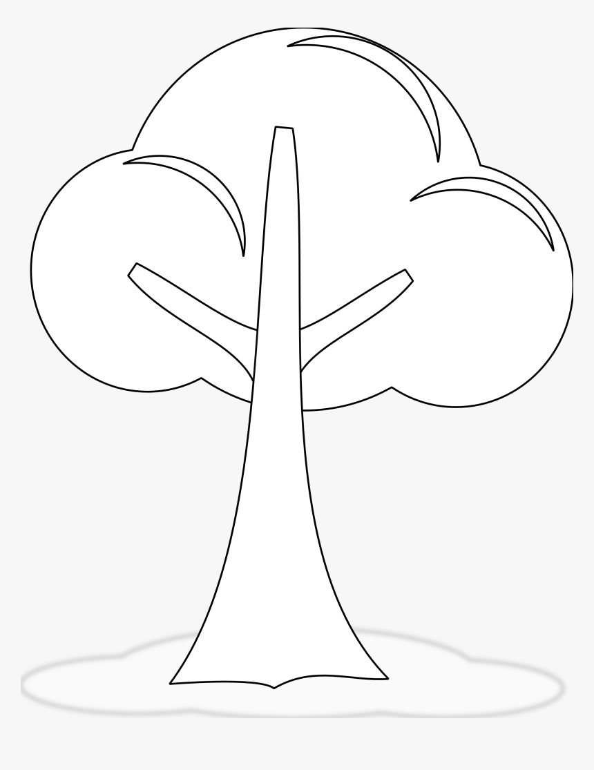 Simple Tree Clip Black And White Png, Transparent Png, Free Download