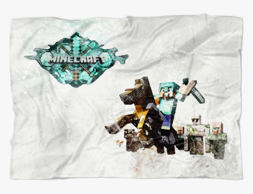 Minecraft Fleece Blanket Steve Diamond Pencil Watercolor - Figurine, HD Png Download, Free Download