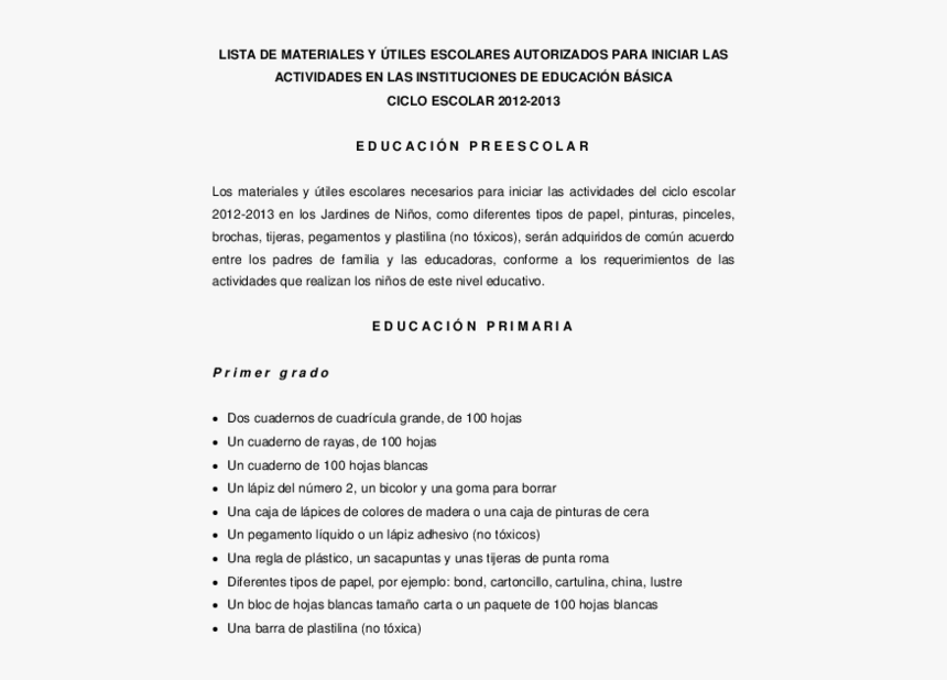 Listado De Útiles Escolares De Preescolar, HD Png Download, Free Download