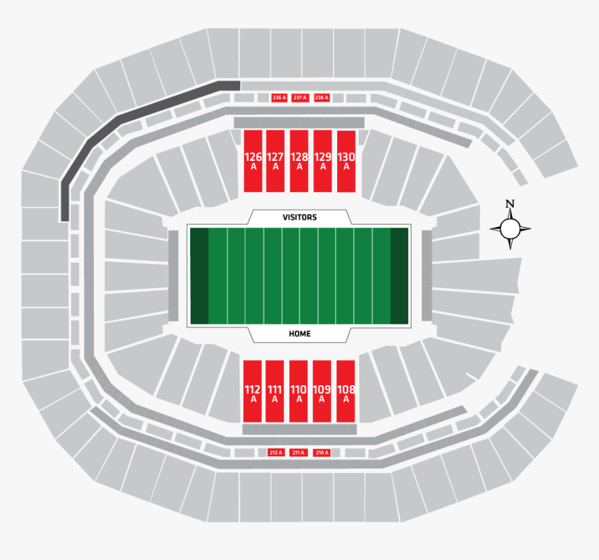 Nflpa Sb 2019 Mercedes Benz Stadium Seating Chart Red - National Championship 2018 Tickets, HD Png Download, Free Download