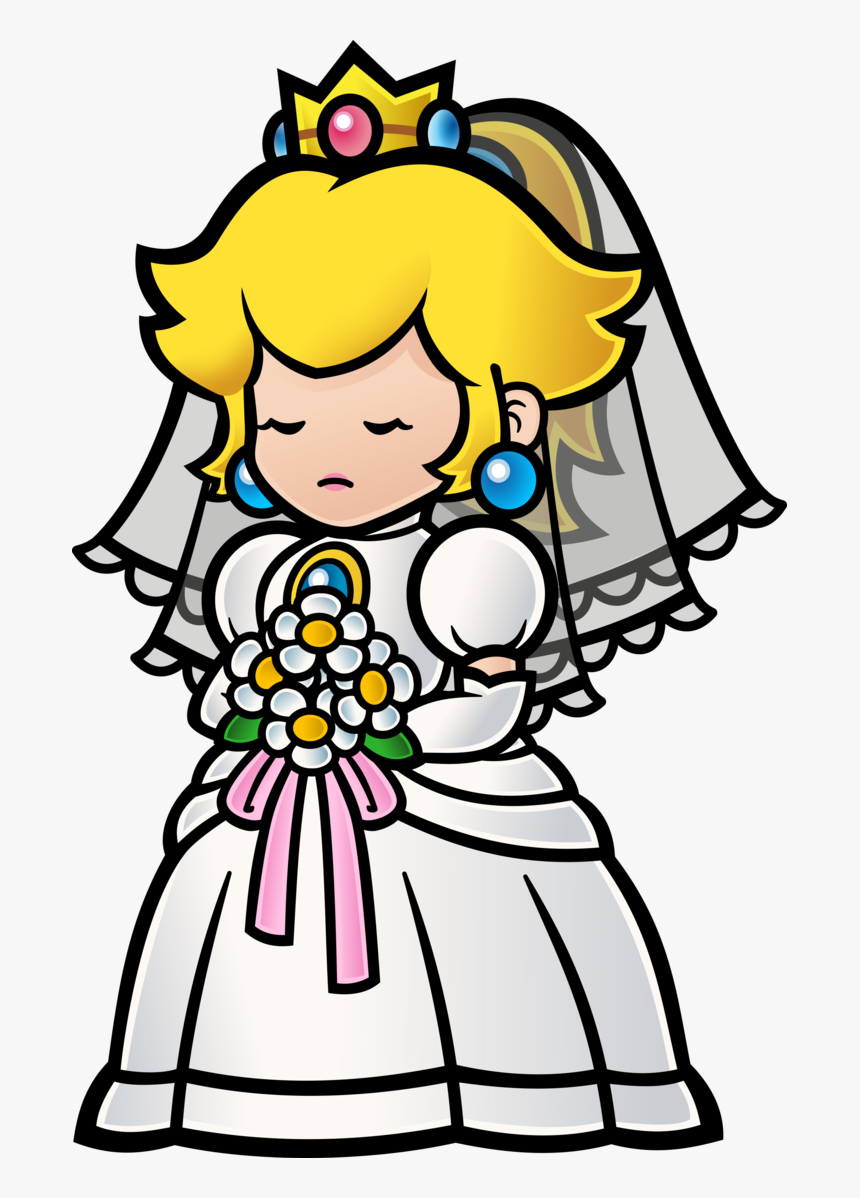Super Paper Mario By Fawfulthegreat64 - Wedding Paper Mario Peach, HD Png Download, Free Download