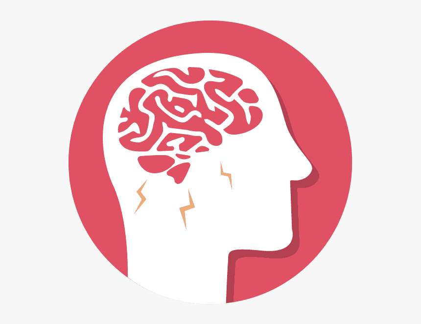 Side Profile Of Head With Stressed Brain Graphic - Illustration, HD Png Download, Free Download