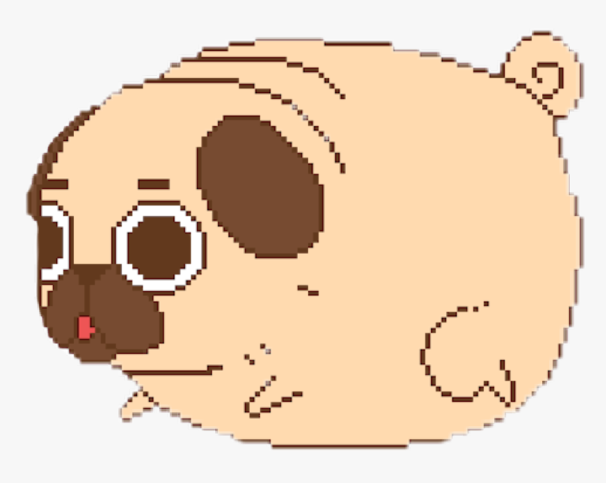 #pixels #doggo #dog #cute #kawaii #tumblr #polarfoxiestickers - Fat Animated Pug, HD Png Download, Free Download