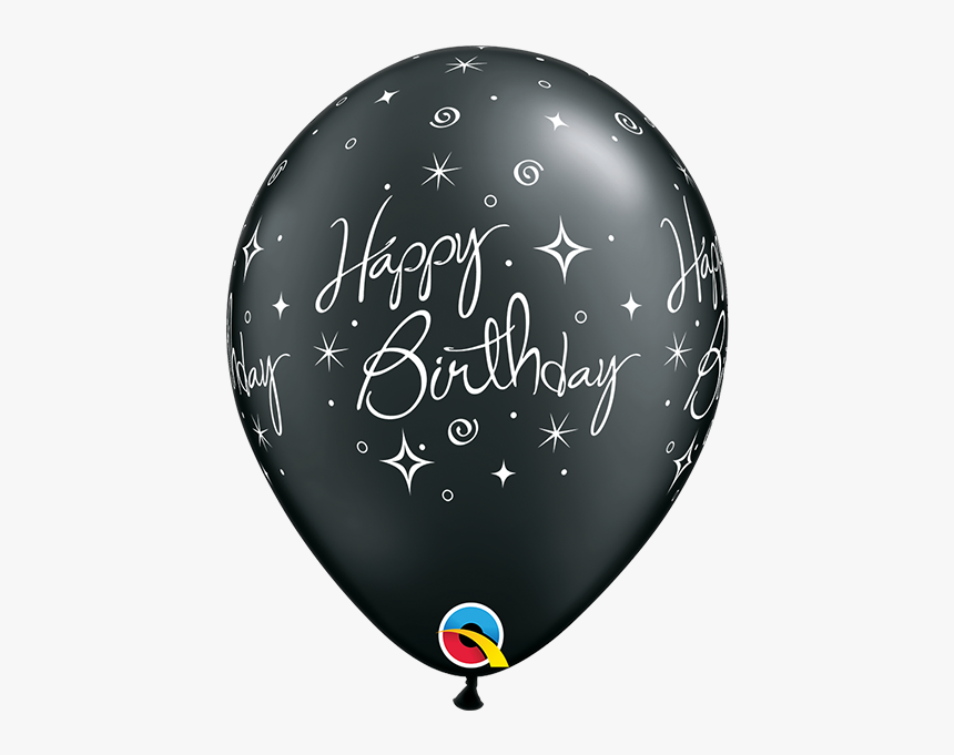 Pearl Onyx Black Birthday Elegant Sparkles Swirls Balloon - Qualatex Latex Birthday Balloon, HD Png Download, Free Download