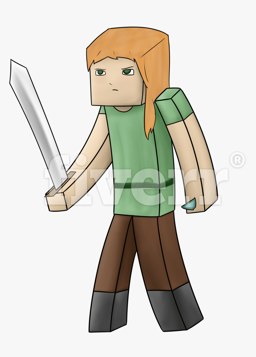 Draw Minecraft Characters For You - Cartoon, HD Png Download, Free Download