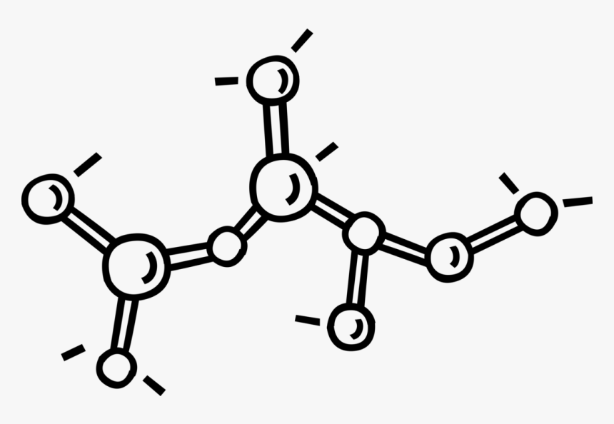 Vector Illustration Of Chemistry Molecule Atoms Held - Black And White Chemical Bonds Clipart, HD Png Download, Free Download