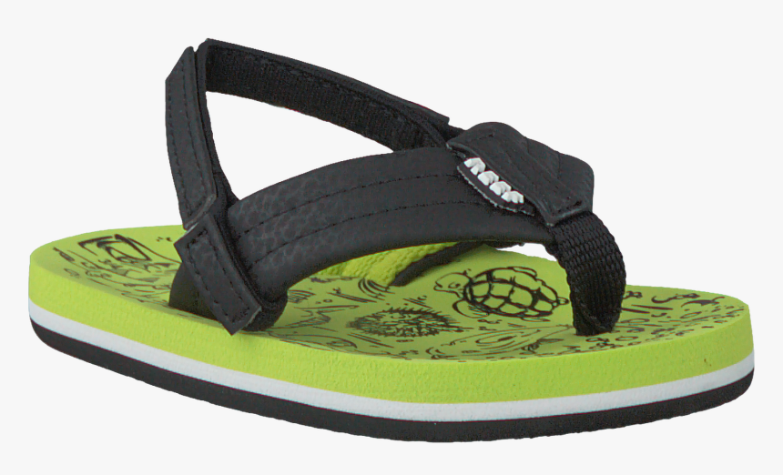 Green Reef Flip Flops Grom Reef Footprints - Flip-flops, HD Png Download, Free Download