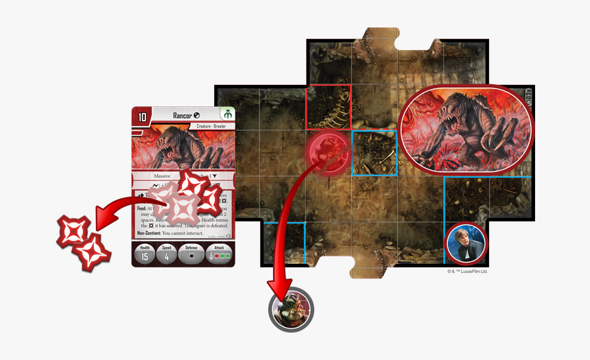 The Rancor Feeds On A Nearby Gamorrean Guard, Recovering - Star Wars Imperial Assault Jabba Palace, HD Png Download, Free Download