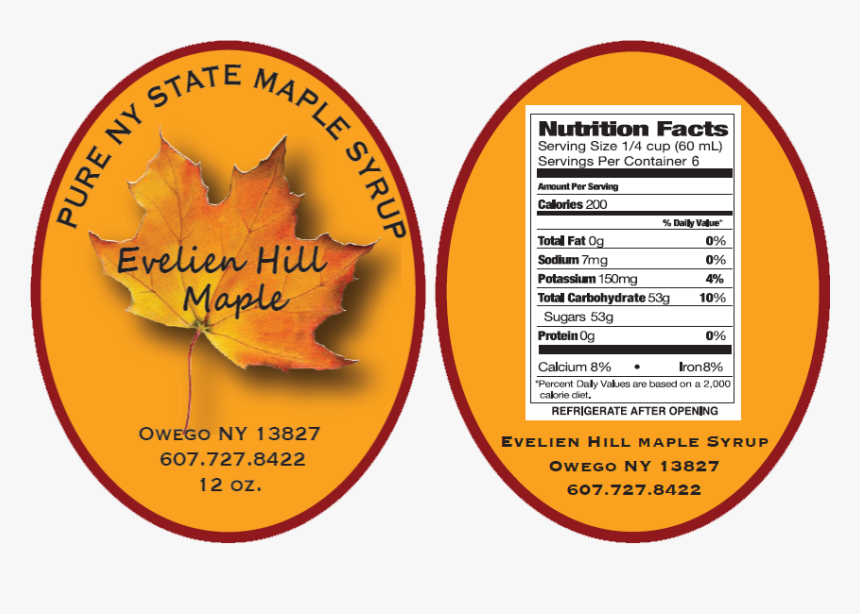 Evelien Hill Maple - Maple Syrup Label Nys, HD Png Download, Free Download