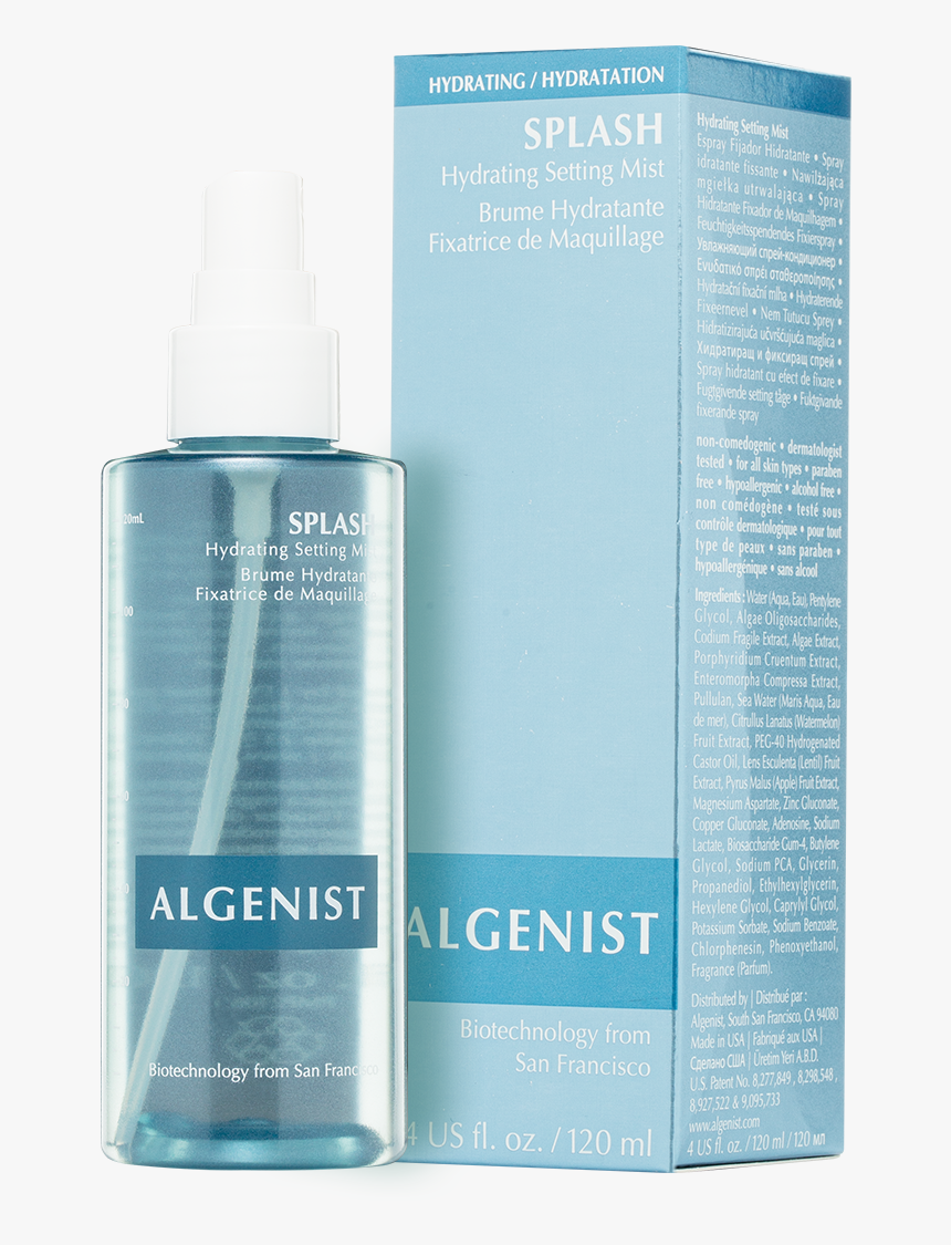 Splash Hydrating Setting Mist Front And Large Image - Algenist Splash Hydrating Setting Mist, HD Png Download, Free Download