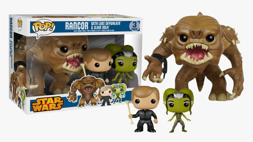 Rancor 6” Super Sized With Luke Skywalker And Slave - Funko Pop Star Wars Rancor, HD Png Download, Free Download
