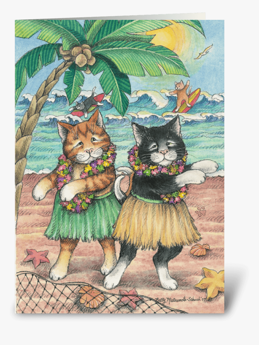 Luau Party Cats Invitation - Party Cats, HD Png Download, Free Download