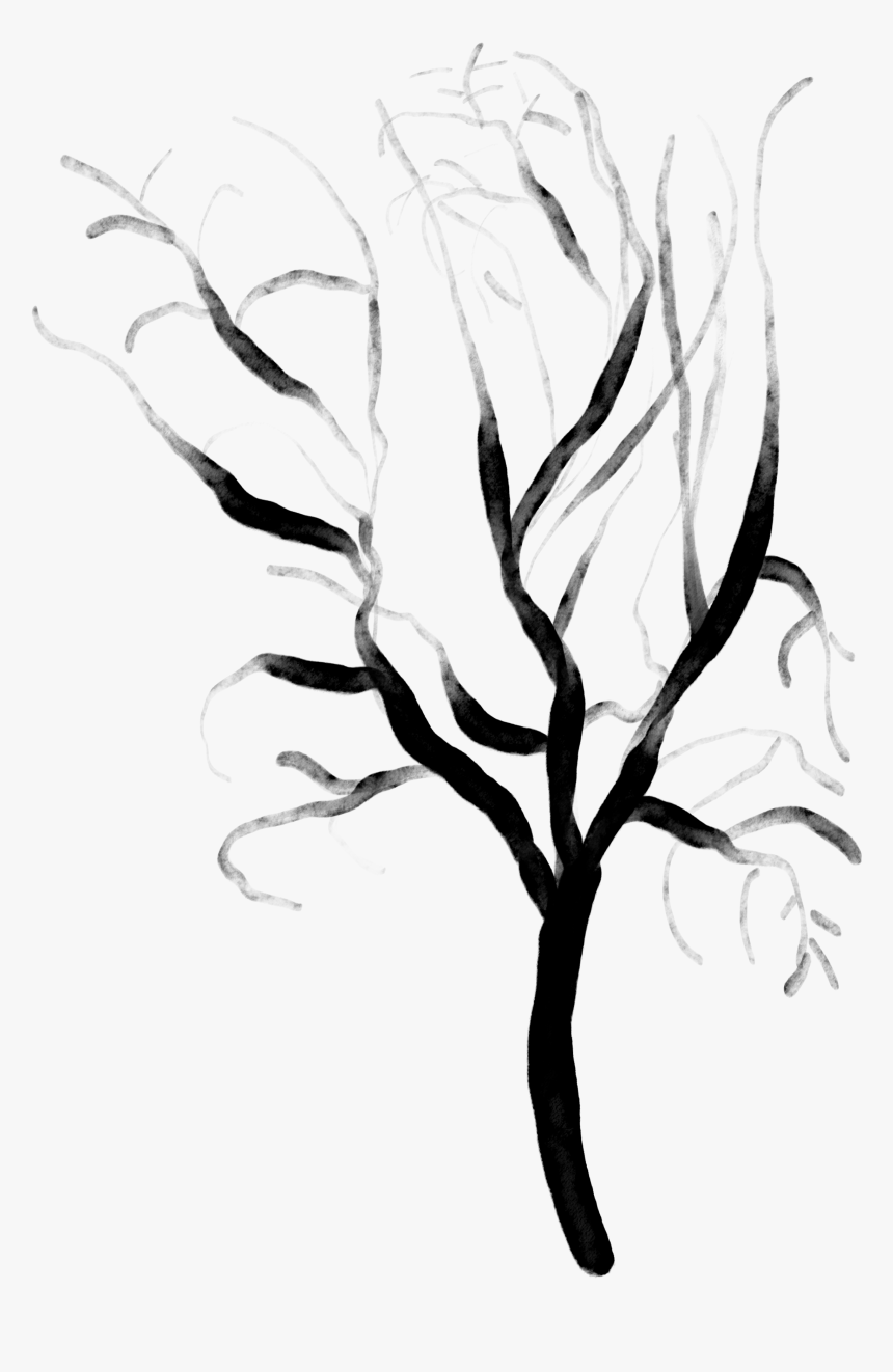 Digital Tree Sketch Ink - Sketch, HD Png Download, Free Download