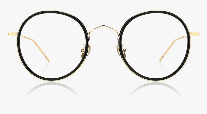 Round Vintage Prescription Eyeglasses With Black&golden - Circle, HD Png Download, Free Download