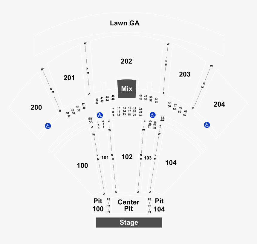 Bb&t Pavilion Section 100 Row Aa, HD Png Download, Free Download