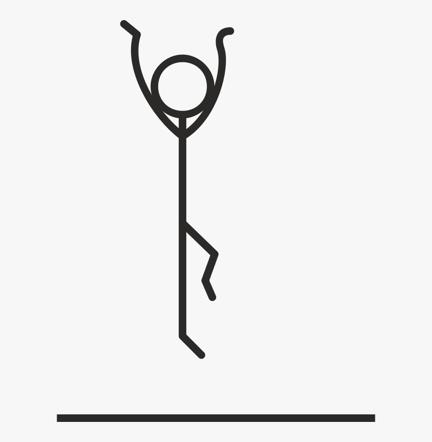 Stick Man Jumping, French, Saute - Stick Figure Jumping, HD Png Download, Free Download