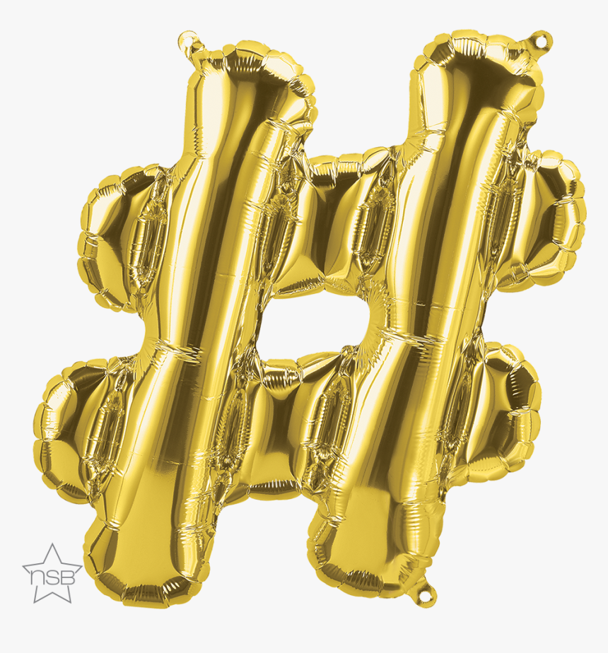 Hashtag Gold Balloon Png, Transparent Png, Free Download