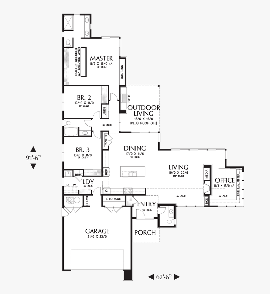 Main Floor Plan Image For Mascord Houston Contemporary - Arrietty House Floor Plan, HD Png Download, Free Download