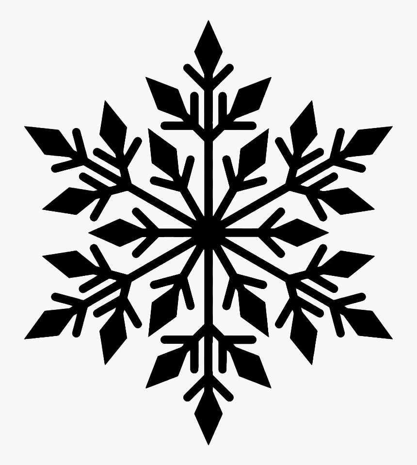 Black Snowflake Transparent Background - Snowflake Silhouette, HD Png Download, Free Download
