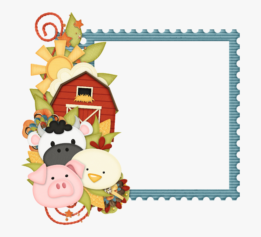 Marco Primaveral Borders And Frames, Farm Theme, Party - Farm Animal Frame Clipart, HD Png Download, Free Download