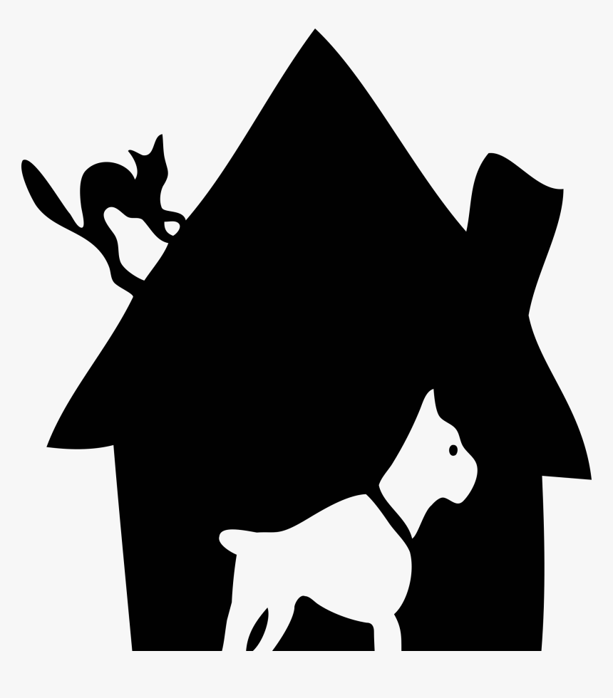 Dogs And Cats Clip Art Png - Silhouette Dog House Png, Transparent Png, Free Download