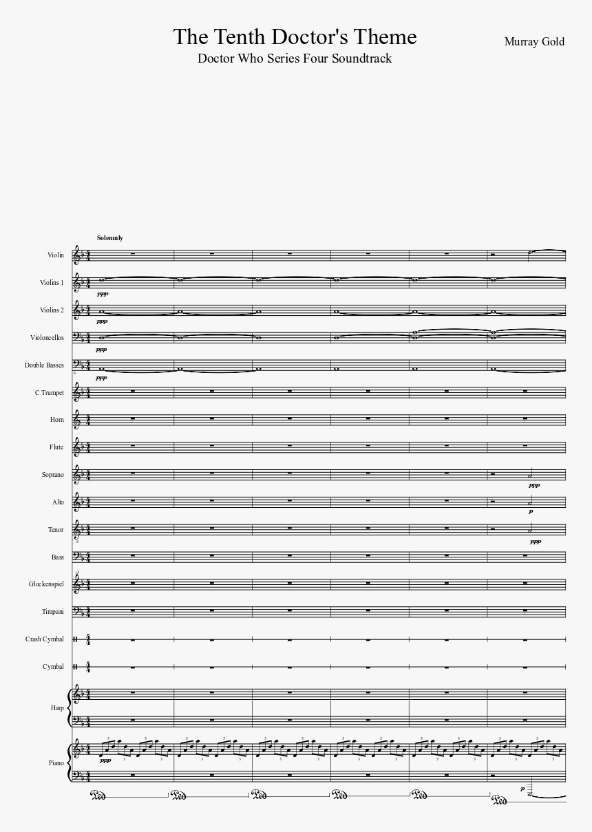 10th Doctor Theme Sheet Music, HD Png Download, Free Download
