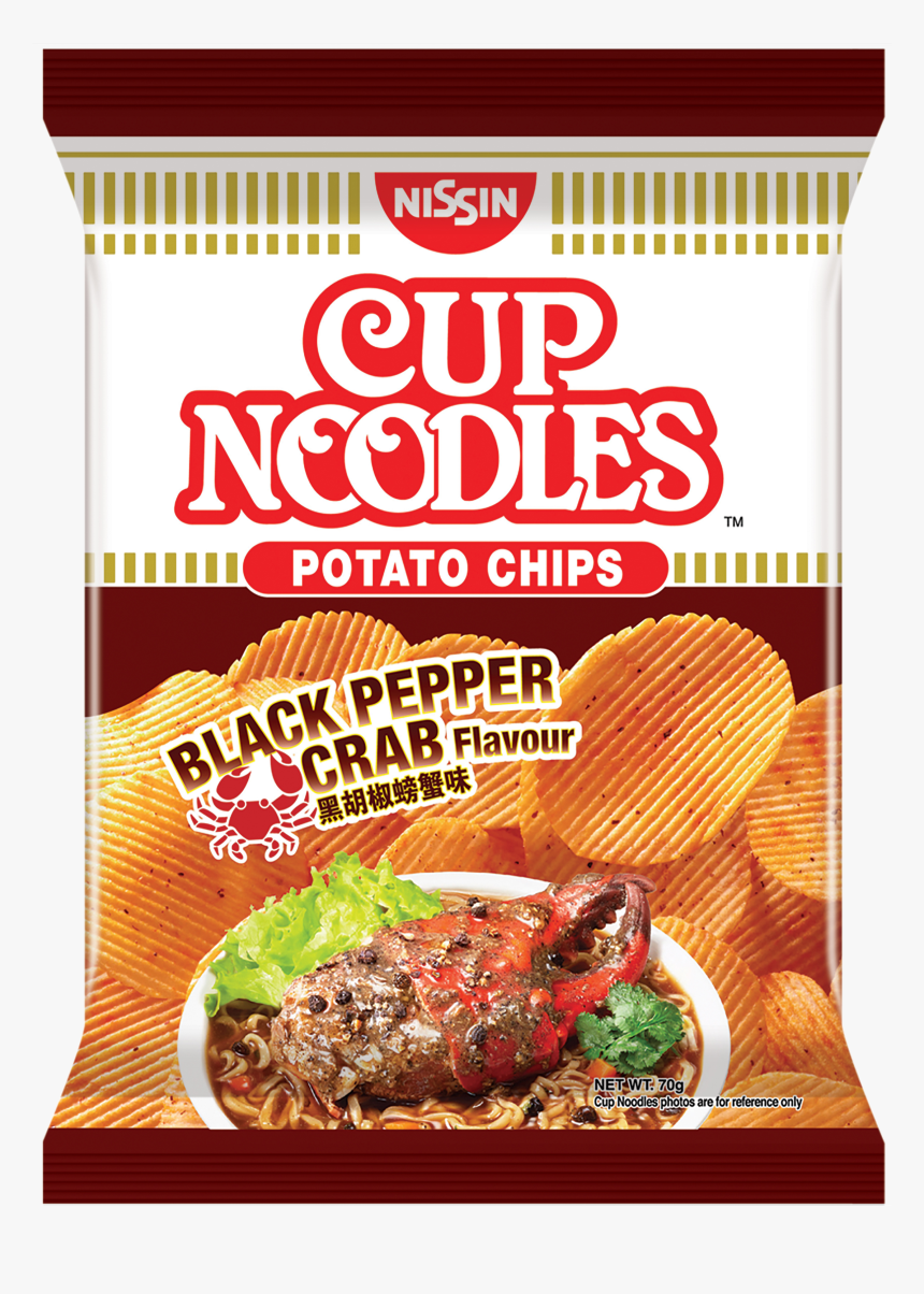 Nissin Cup Noodles Potato Chips-black Pepper Crab Flavour, HD Png Download, Free Download
