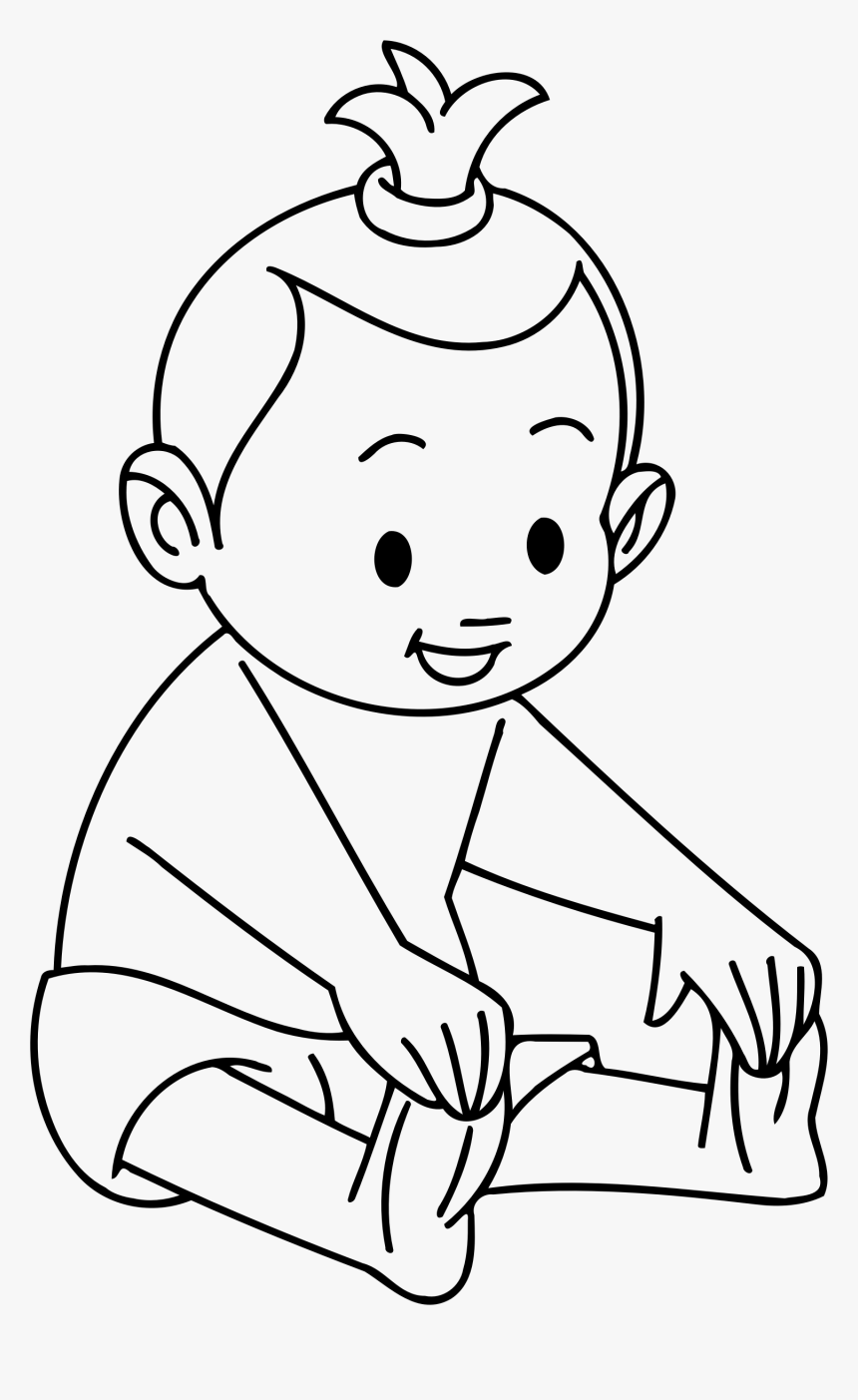Line Clipart Child - Baby Line Drawing Png, Transparent Png, Free Download