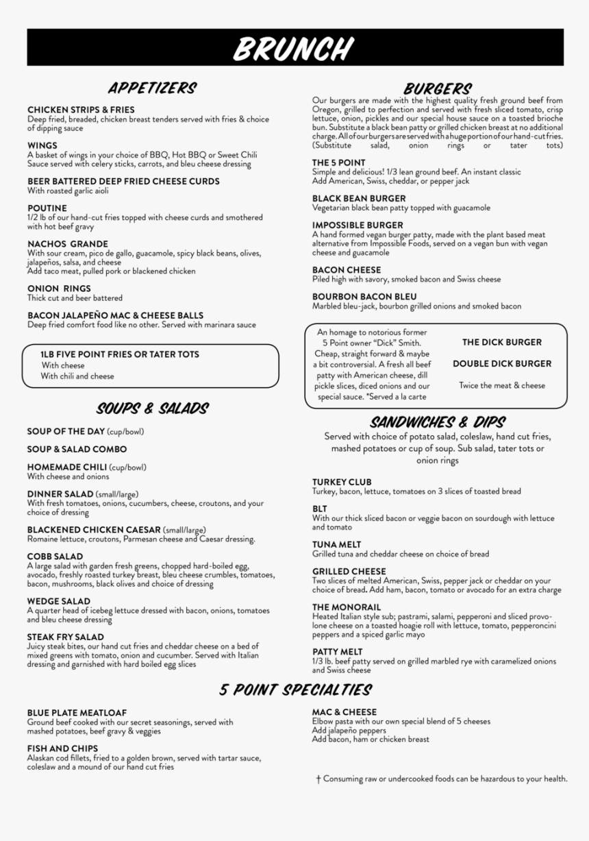 Brunch Menu No Prices4 - Perl Cheat Sheet, HD Png Download, Free Download