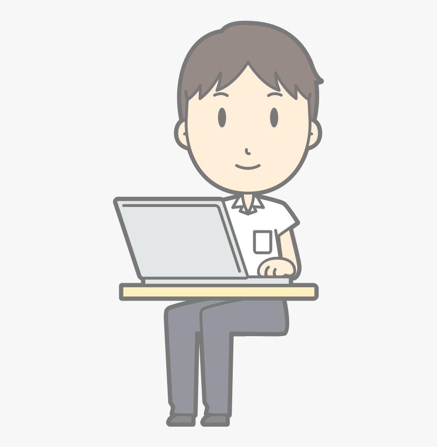 Male Computer User - Computer User Drawing, HD Png Download, Free Download